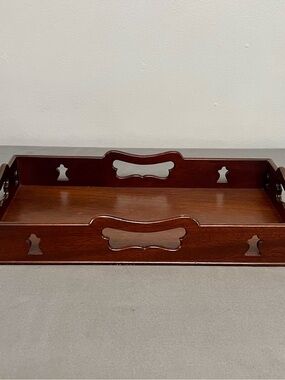 VTG Colonial Williamsburg Mahogany Serving Tray Decanter/Tea Tray 16x9.5x2.75”